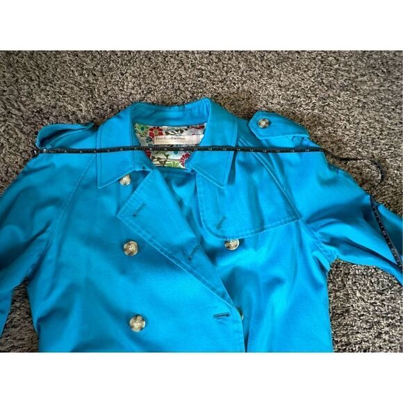 Perry ELLIS portfolio, aqua  Blue floral lining jacket so much detail 12P - Picture 7 of 12